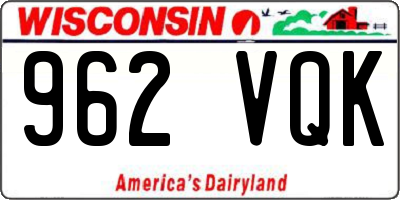 WI license plate 962VQK