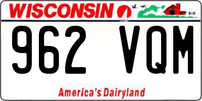 WI license plate 962VQM