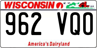 WI license plate 962VQO