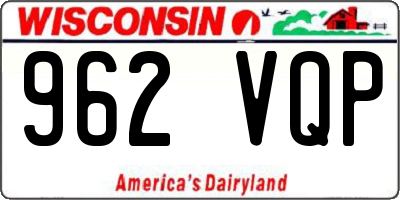 WI license plate 962VQP