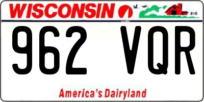 WI license plate 962VQR
