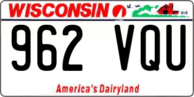 WI license plate 962VQU