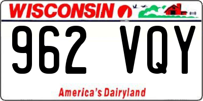 WI license plate 962VQY