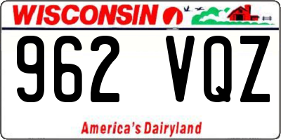 WI license plate 962VQZ