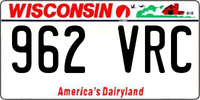 WI license plate 962VRC