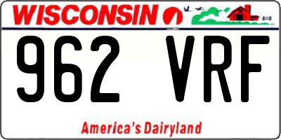 WI license plate 962VRF