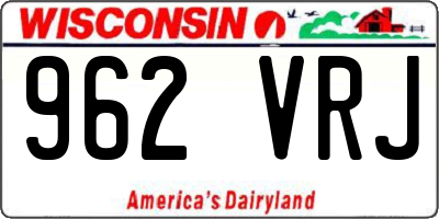 WI license plate 962VRJ