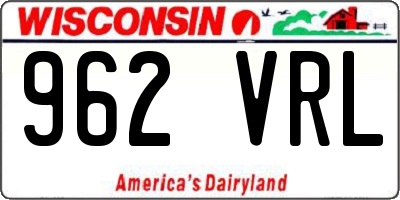 WI license plate 962VRL