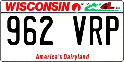 WI license plate 962VRP