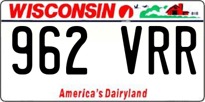 WI license plate 962VRR