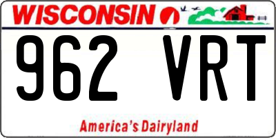 WI license plate 962VRT