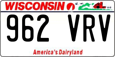 WI license plate 962VRV