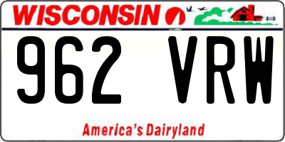 WI license plate 962VRW