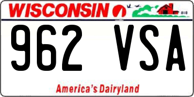 WI license plate 962VSA