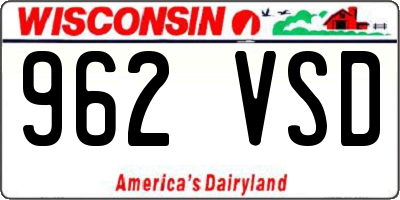 WI license plate 962VSD