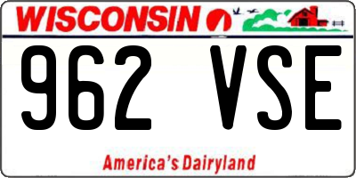 WI license plate 962VSE
