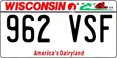 WI license plate 962VSF