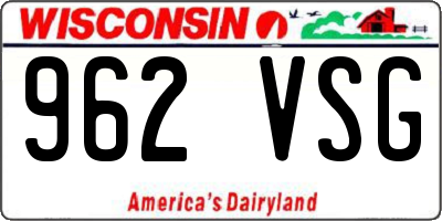 WI license plate 962VSG