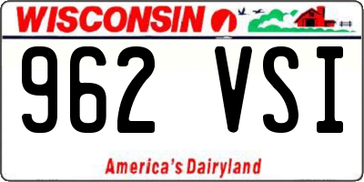 WI license plate 962VSI