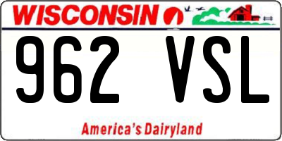 WI license plate 962VSL