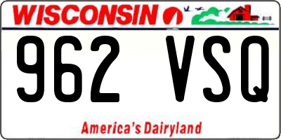 WI license plate 962VSQ