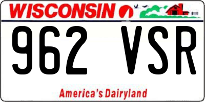 WI license plate 962VSR