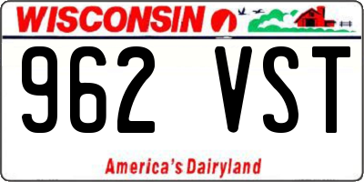WI license plate 962VST
