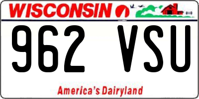 WI license plate 962VSU