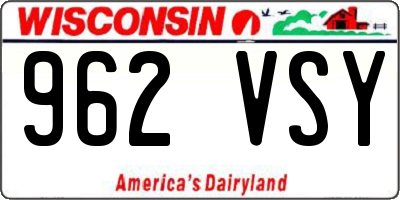 WI license plate 962VSY