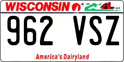 WI license plate 962VSZ