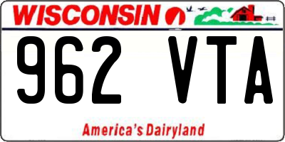 WI license plate 962VTA