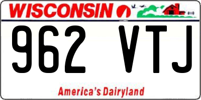 WI license plate 962VTJ
