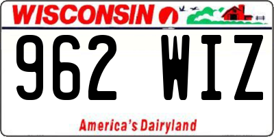 WI license plate 962WIZ