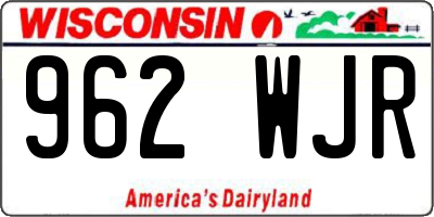 WI license plate 962WJR