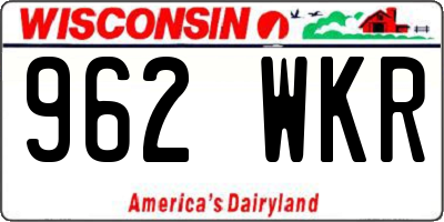 WI license plate 962WKR