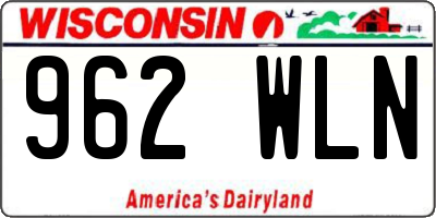 WI license plate 962WLN