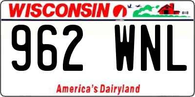 WI license plate 962WNL