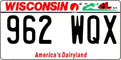 WI license plate 962WQX