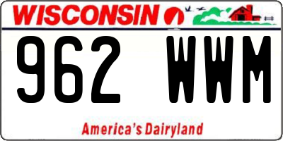 WI license plate 962WWM