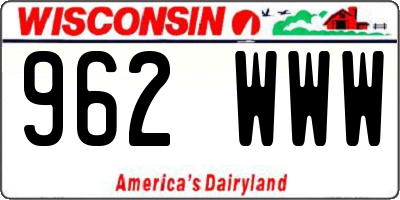 WI license plate 962WWW