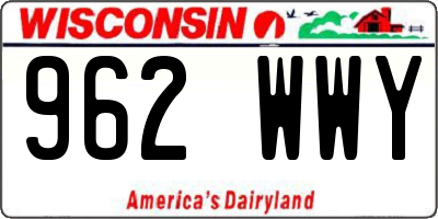 WI license plate 962WWY