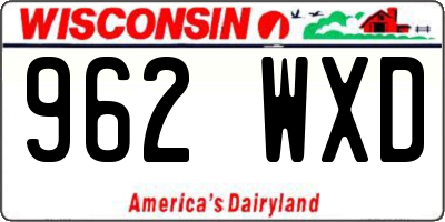 WI license plate 962WXD