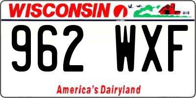 WI license plate 962WXF