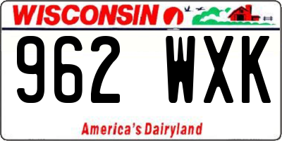 WI license plate 962WXK