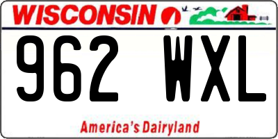 WI license plate 962WXL