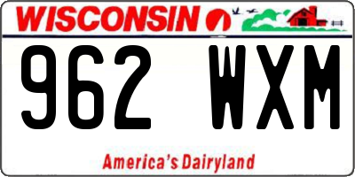 WI license plate 962WXM