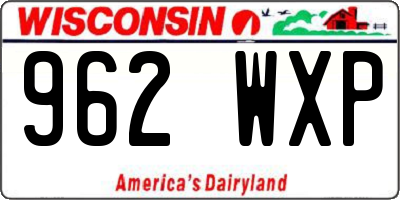 WI license plate 962WXP