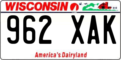 WI license plate 962XAK