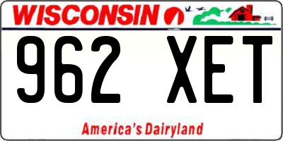 WI license plate 962XET