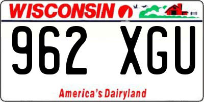 WI license plate 962XGU